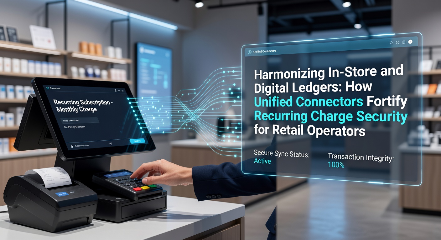 Unified connectors linking in-store POS terminals with digital payment platforms for secure recurring billing synchronization